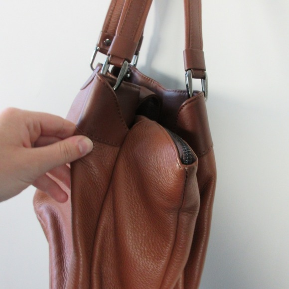 Peruzzi Italian Leather Shoulder Bag Women Brown Purse Handbag Tote Designer 760 - Picture 12 of 16